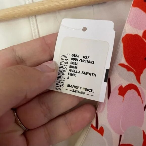 BLACK HALO Avilla Floral Sheath Dress in Pink & Red Women’s SIZE 8 & 10 - Picture 8 of 13